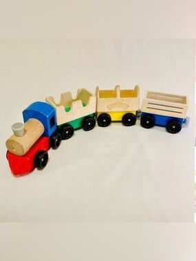 Melissa & Doug Wooden Farm Train Toy Set #4545